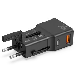 LIFETRONS✈️ 20W Travel Adapter Mini portable 1-Type-C 1-USB Charge Cable Over Countries 100-240V Converter