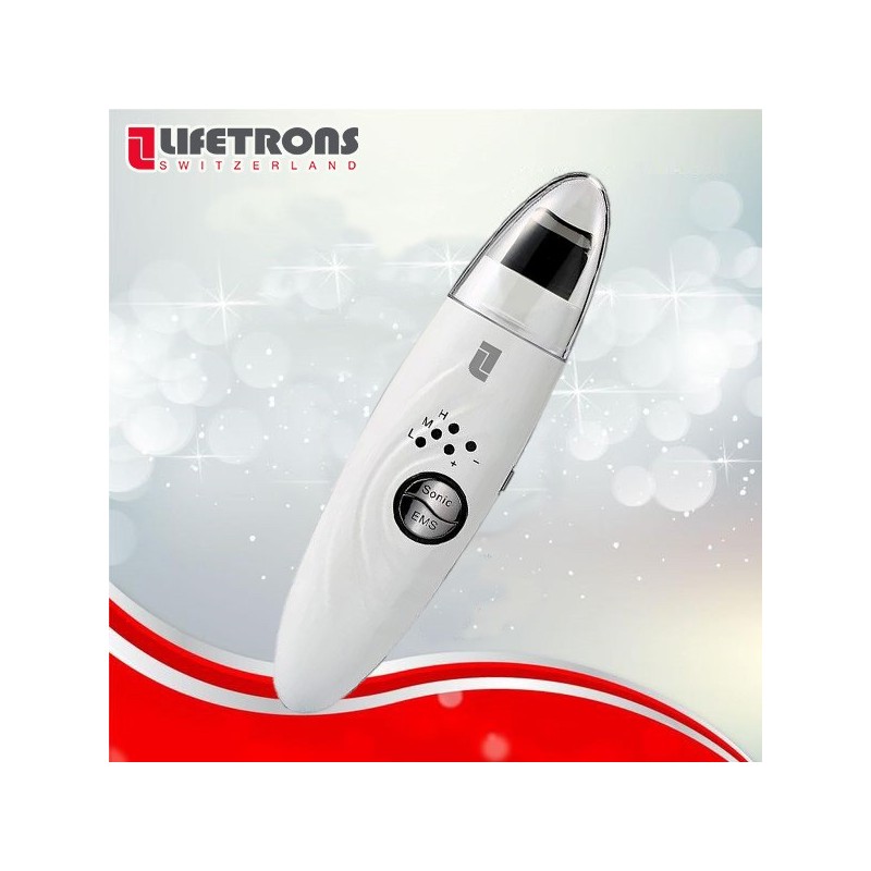 Lifetrons Beauté Ultrasonic Cleanser - With Negative Ions, Positive Ions & EMS Lifting Technology UI-400-WH