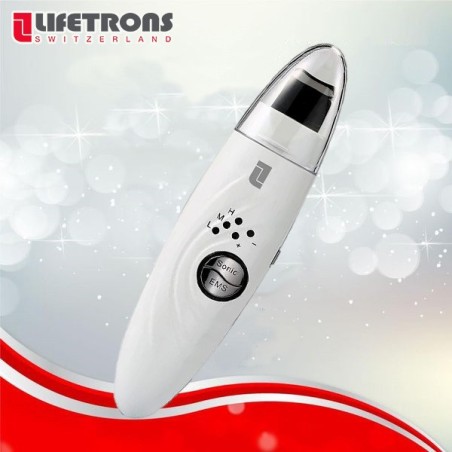 Lifetrons Beauté Ultrasonic Cleanser - With Negative Ions, Positive Ions & EMS Lifting Technology UI-400-WH